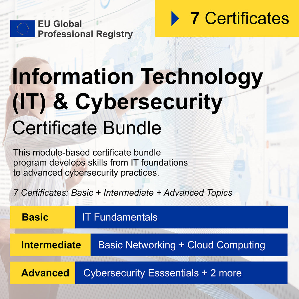 Information Technology (IT) & Cybersecurity (7 Certificates) - FULL BUNDLE