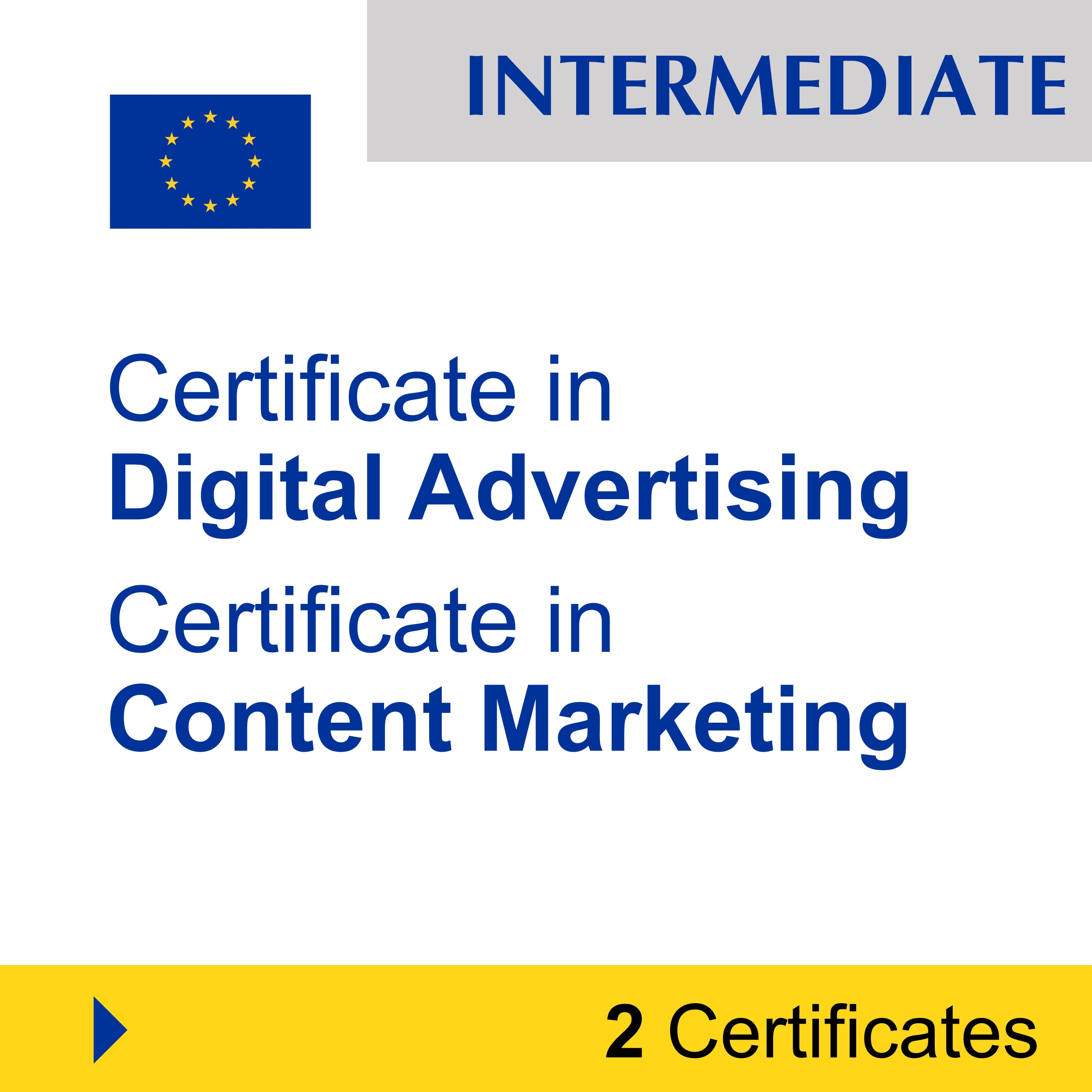 Digital Marketing (2 Certificates) - INTERMEDIATE